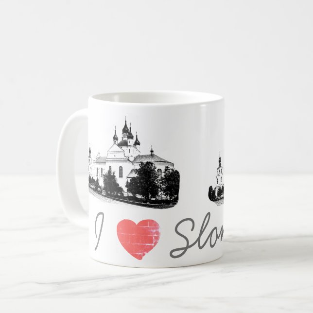 I Love Slonim Belarus Architecture Church Coffee Mug (Front Left)