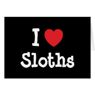 I love Sloths heart custom personalized Cards