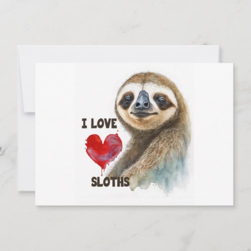 I love sloths sloth greeting card sloth holiday card