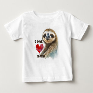 I love sloths, sloth greeting card, sloth kids baby T-Shirt