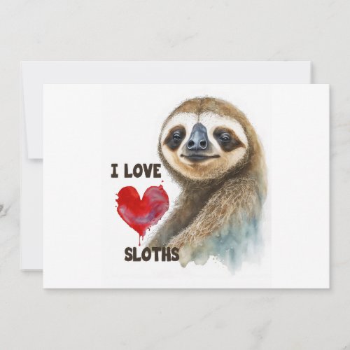 I love sloths sloth greeting card sloth thank you card