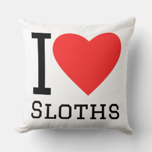I love sloths throw pillow