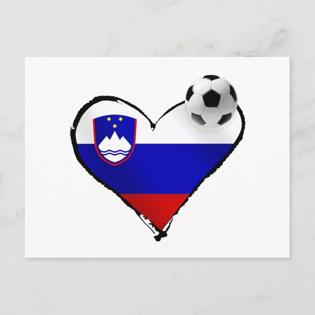I love Slovenian football - Slovenia soccer love Postcard (Front)
