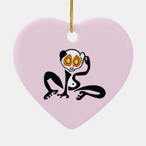 I love Slow LORISES _Primate _ Pink Ceramic Ornament
