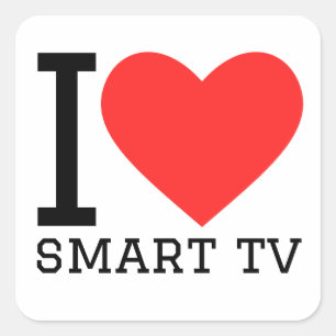 I love smart tv square sticker