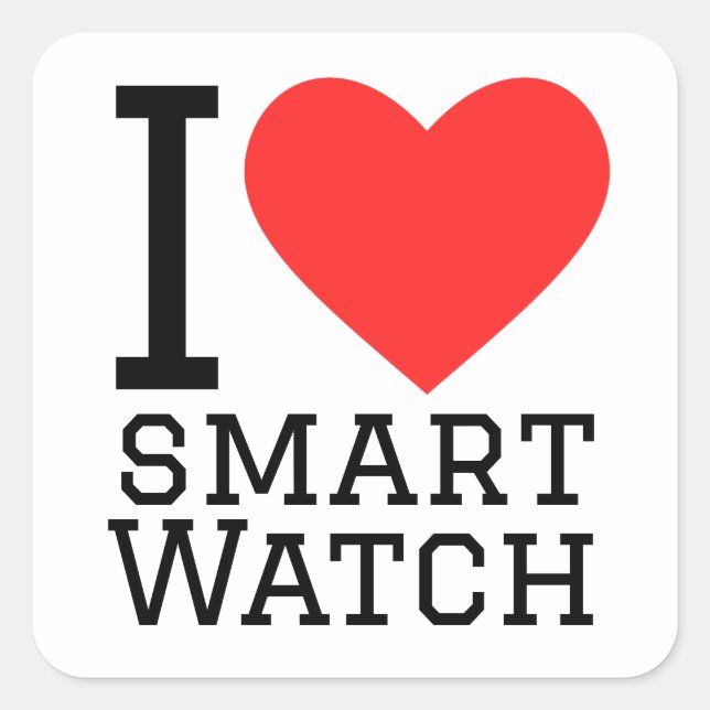 I love smart watch  square sticker (Front)