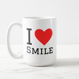 I love smile square sticker coffee mug