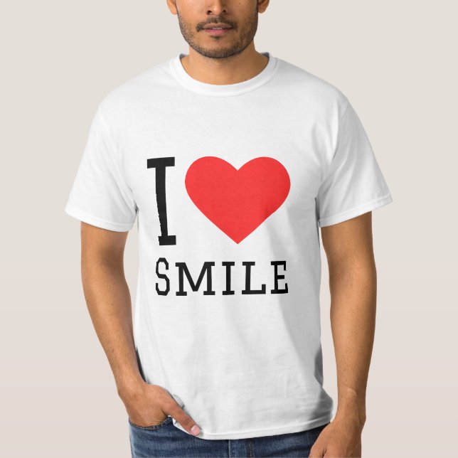 I love smile square sticker T-Shirt (Front)