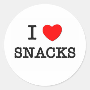 I Love SNACKS ( food ) Classic Round Sticker