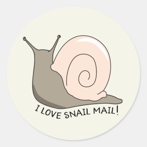 I Love Snail Mail Cute Round Sticker