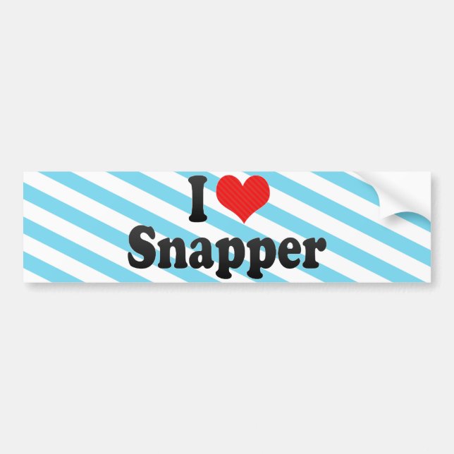 I Love Snapper Bumper Sticker (Front)
