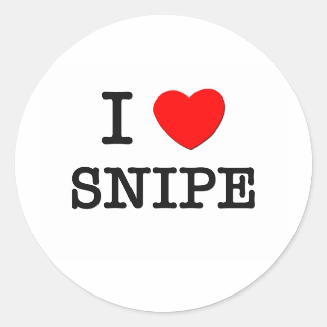 I Love Snipe Classic Round Sticker (Front)