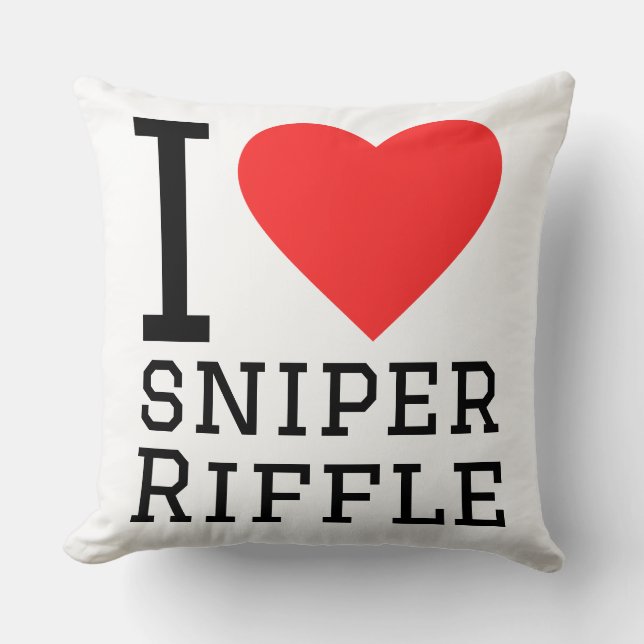 I love sniper riffle throw pillow (Front)