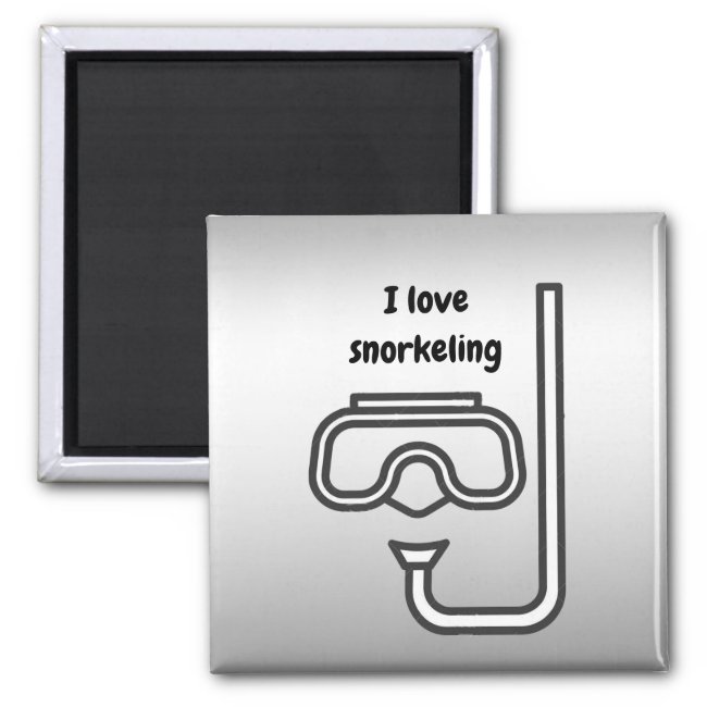 I Love Snorkeling Magnet