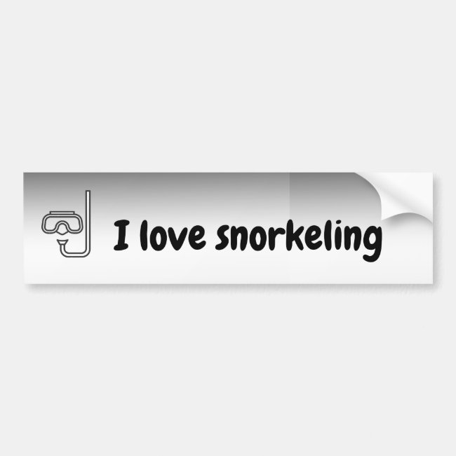 I Love Snorkeling Silver Bumper Sticker