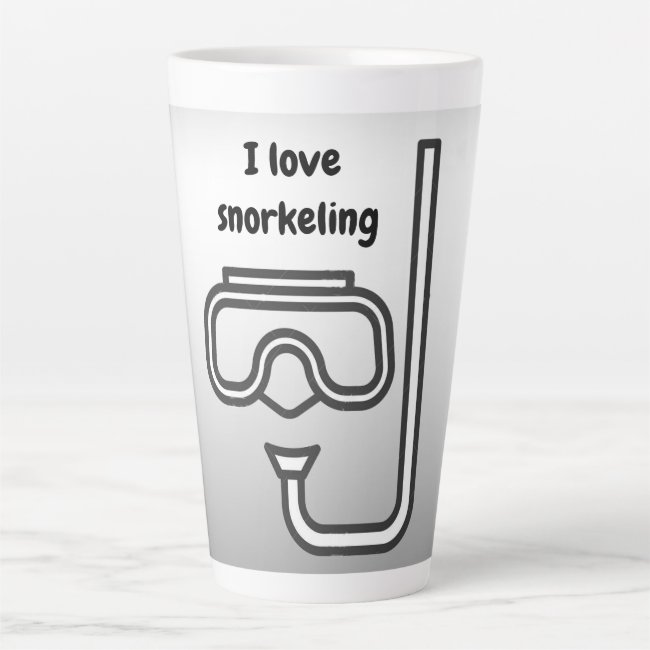 I Love Snorkeling Silver Latte Mug