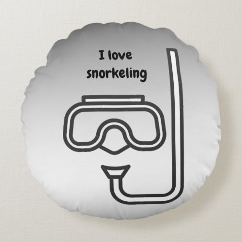 I Love Snorkeling Silver Round Pillow