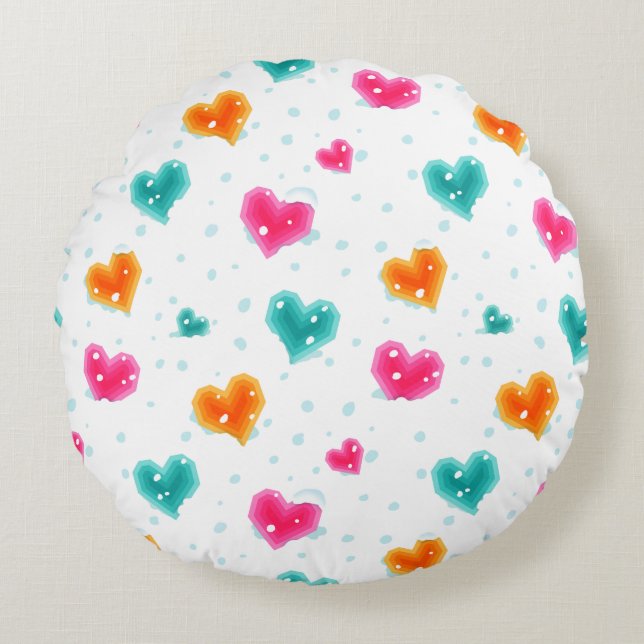 I love snow Christmas Round Pillow (Front)