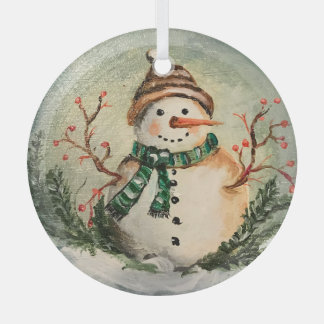 I Love Snow! Glass Ornament