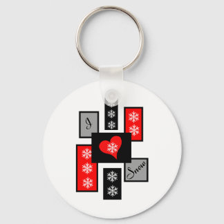 I Love Snow Keychain