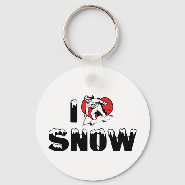 I Love Snow Keychain (Front)