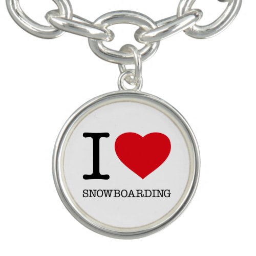 I LOVE SNOWBOARDING BRACELET