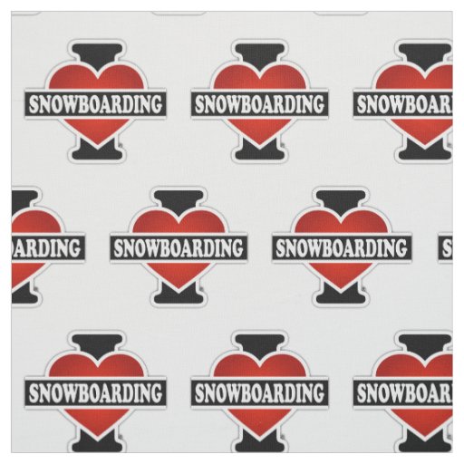 I Love Snowboarding Fabric