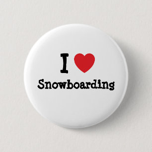 I love Snowboarding heart custom personalized Pinback Button