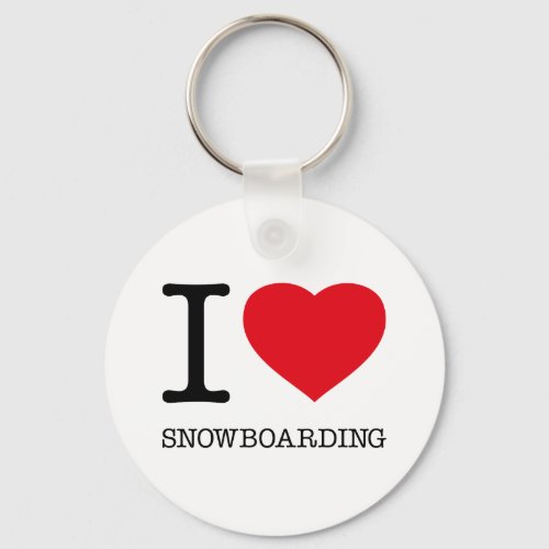 I LOVE SNOWBOARDING KEYCHAIN