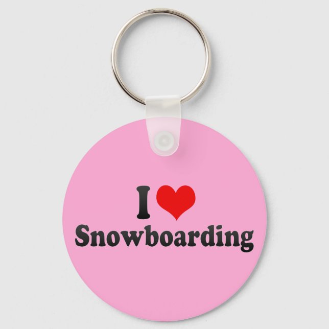 I Love Snowboarding Keychain (Front)