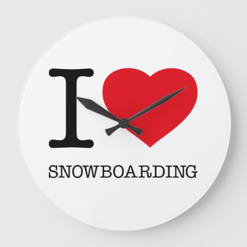 I LOVE SNOWBOARDING LARGE CLOCK