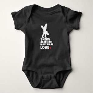 I love snowboarding Stylish snowboarding Baby Bodysuit
