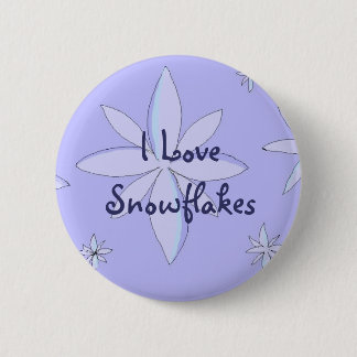 I Love Snowflakes Pinback Button