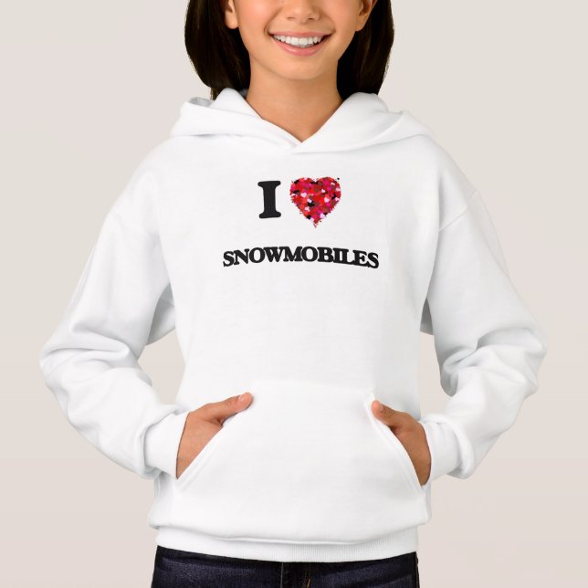 I love Snowmobiles Hoodie (Front)