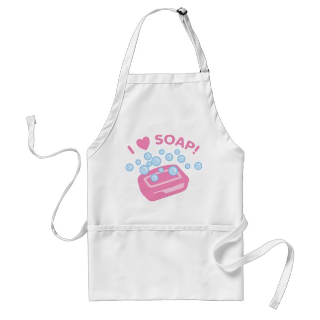I Love Soap Adult Apron (Front)