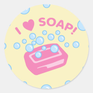 I Love Soap Classic Round Sticker