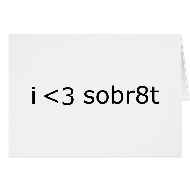 I Love Sobriety Cards (Front Horizontal)