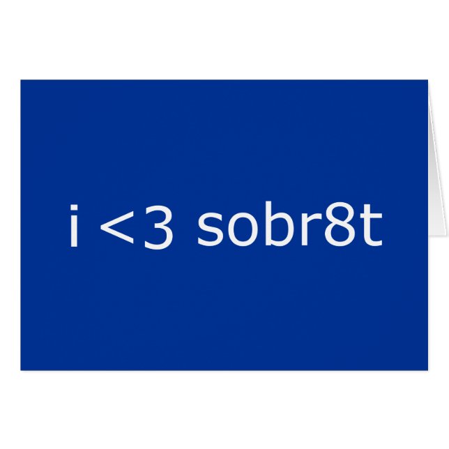 I Love Sobriety Cards (Front Horizontal)