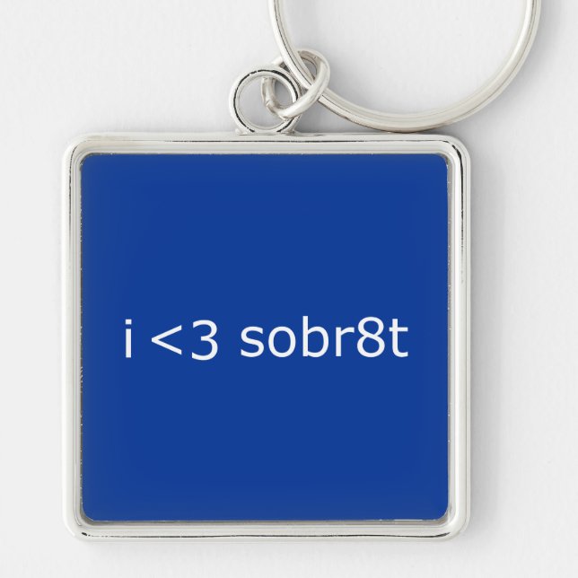 I Love Sobriety Keychain (Front)