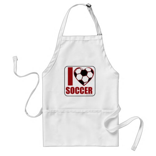 I love soccer adult apron