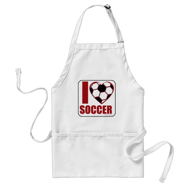 I love soccer! adult apron (Front)