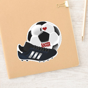 I Love Soccer, ball and shoe, Sticker