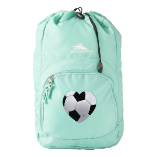 I Love Soccer Ball Heart Backpack