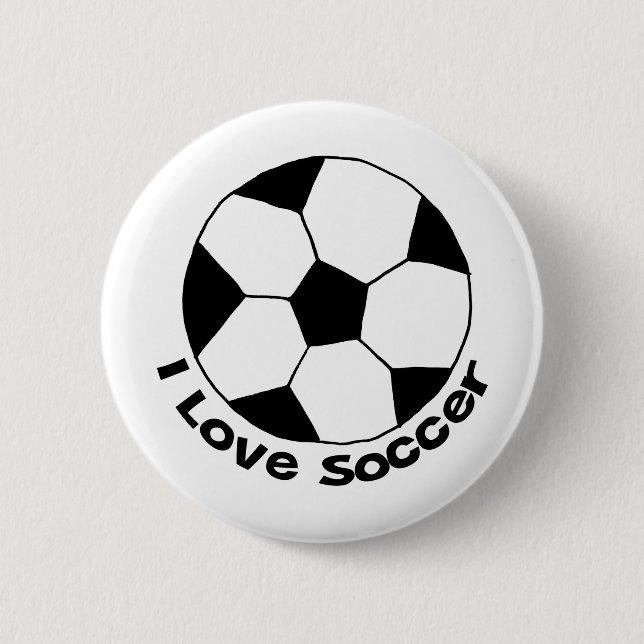 I Love Soccer Button (Front)