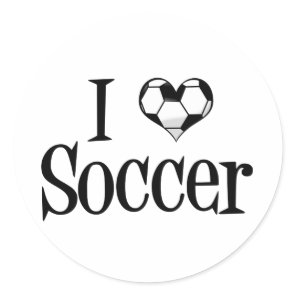 I Love Soccer Classic Round Sticker