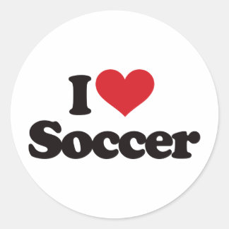 I Love Soccer Classic Round Sticker