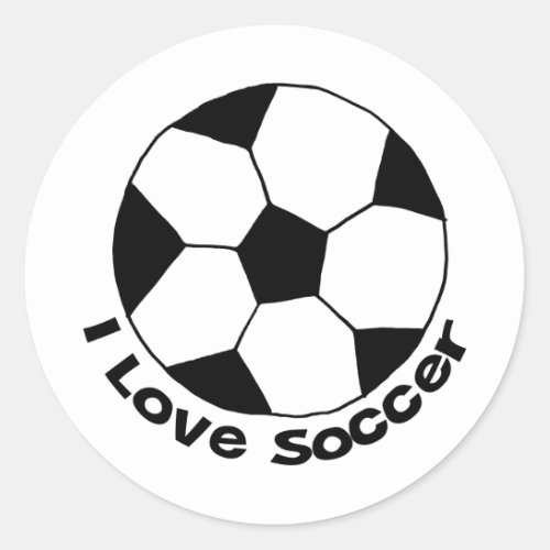 I Love Soccer Classic Round Sticker