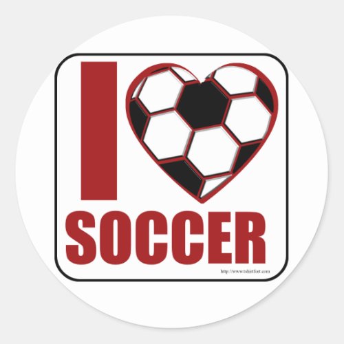 I love soccer classic round sticker