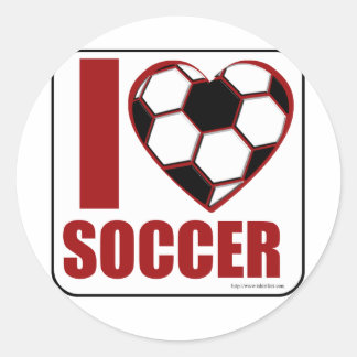 I love soccer! classic round sticker