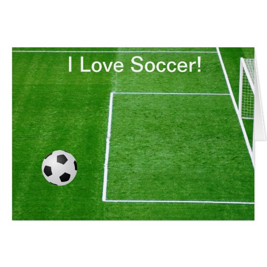 I Love Soccer Customizable Cards (Front Horizontal)